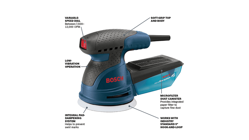 Bosch 5 In. Palm Random Orbit Sander/Polisher Bosch 5 In. Palm Random Orbit Sander/Polisher